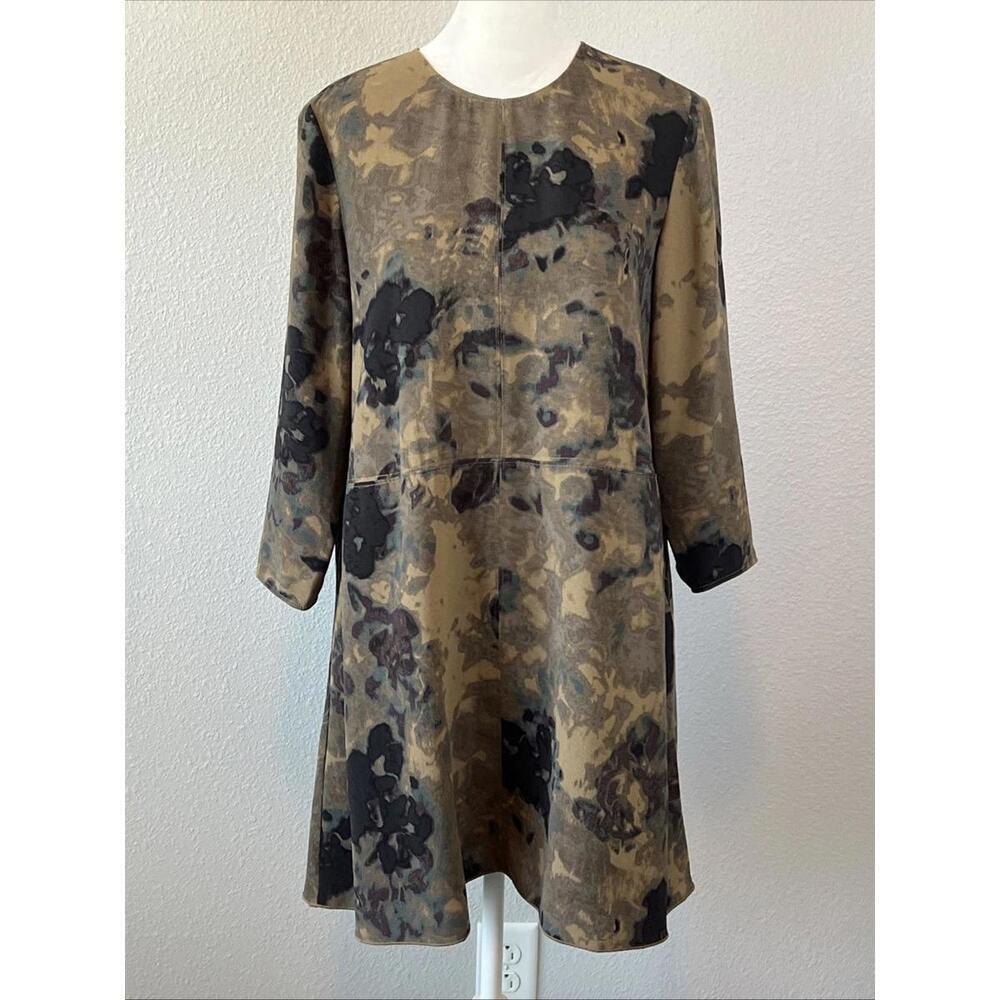Aritzia Wilfred Watercolor Print Dress Tan Size XS